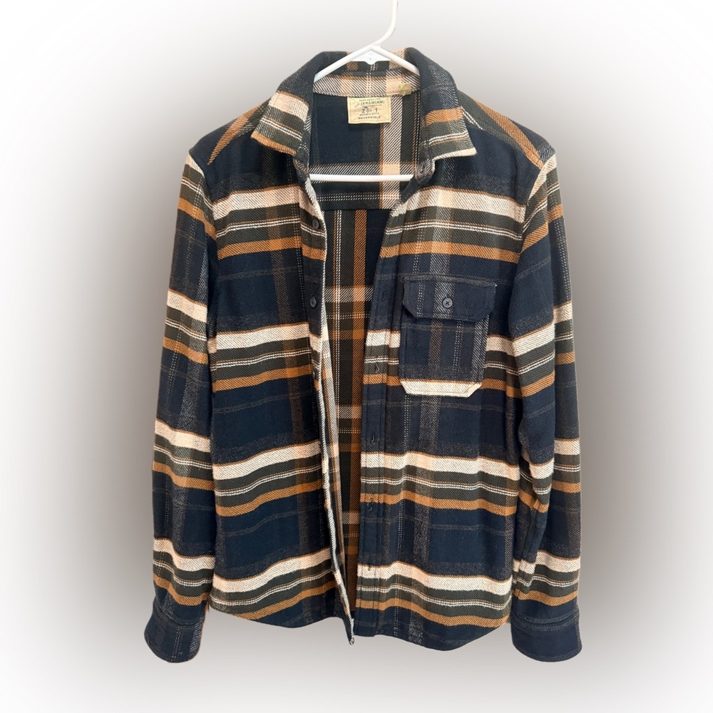 Men's Plaid Button Down - Blue, Green, Tan, and Cream